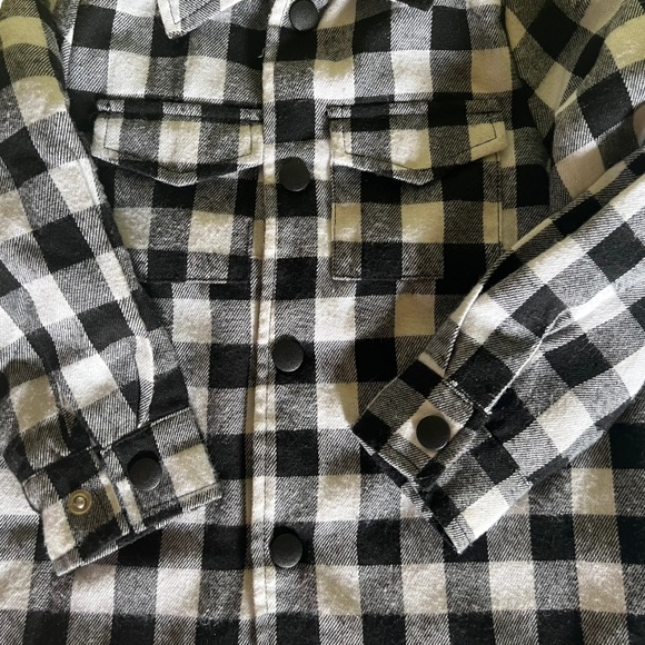 Shein | Toddler Flannel Shacket Plaid Long Sleeve Button Down Shacket Kids - Picture 5 of 15